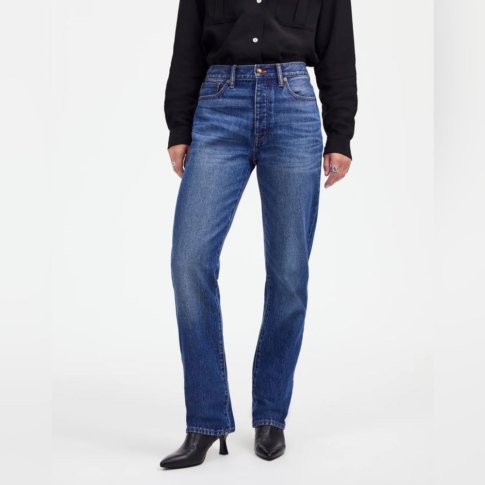 Madewell X Alexa Chung for Madewell High-Rise Straight Jean in Allendale Wash